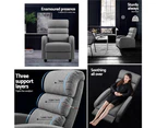 Artiss Recliner Chair Lounge Sofa Grey Fabric