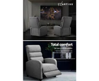Artiss Recliner Chair Lounge Sofa Grey Fabric