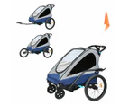 Deluxe Kids Bike Trailer 3 In 1 Foldable Jogger Stroller Transport Carrier