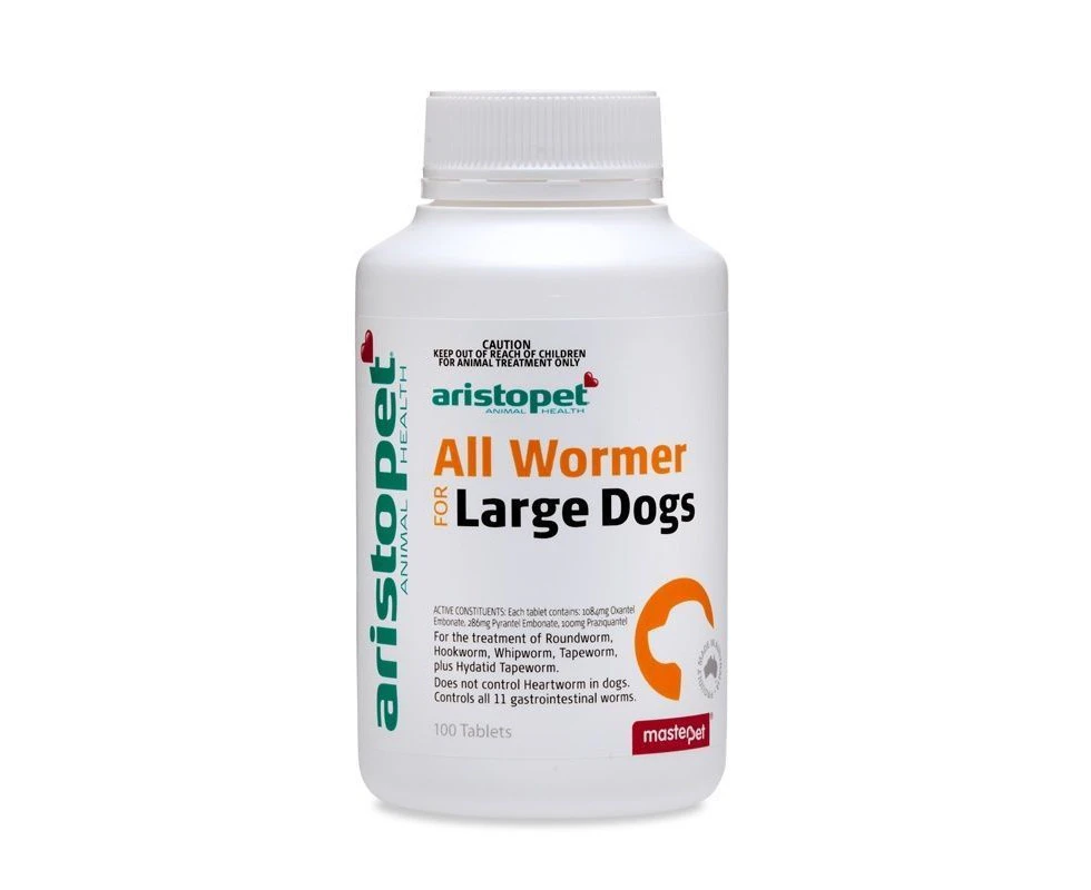 AristoPet Intestinal All Wormer Tablets for Large Dogs 100 Tablets