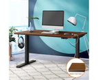 Oikiture Standing Desk Top Adjustable Electric Desk Board Computer Table Walnut