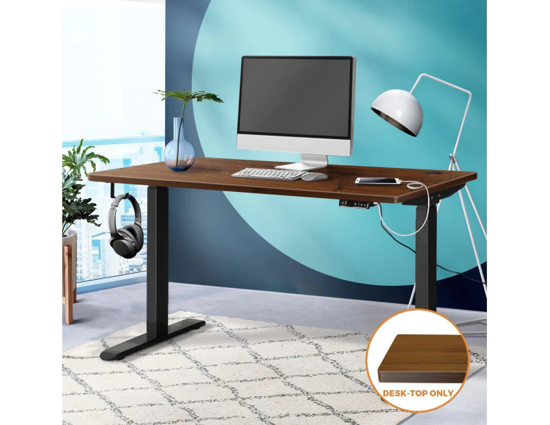 Oikiture Standing Desk Top Adjustable Electric Desk Board Computer Table Walnut