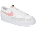 Nike Women's Blazer Low Platform Sneakers - White/Summit White/Pink Glaze