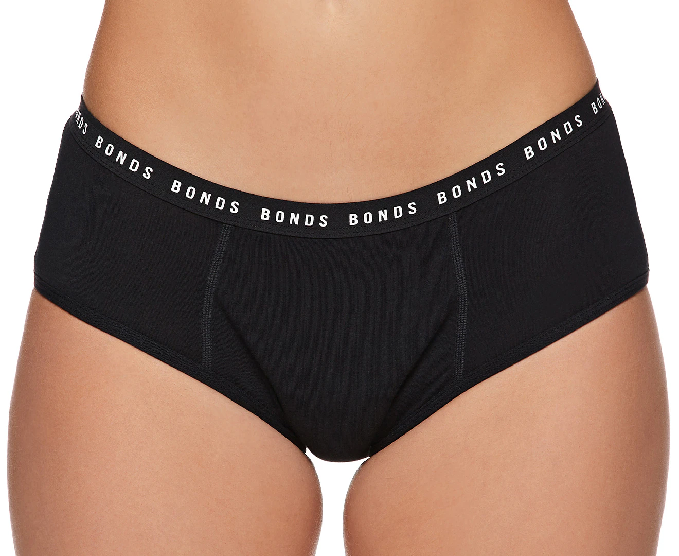 Bonds Womens Bloody Comfy Period Full Brief Moderate - Underwear Black Wtkl  Cotton/Elastane - Black