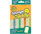 Sponge Daddy Dual-Sided Sponge + Scrubber 4-Pack