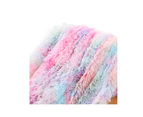 Warm Fluffy Faux Fur Plush Shaggy Throw Blanket - Light rainbow