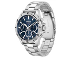 Hugo Boss Silver Steel Blue Dial Fashion Chrono Men's Watch - 1514069