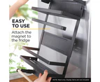 Viviendo Magnetic Fridge Storage Shelf with Paper Towel Holder Kitchen Spice Rack Organiser - Black