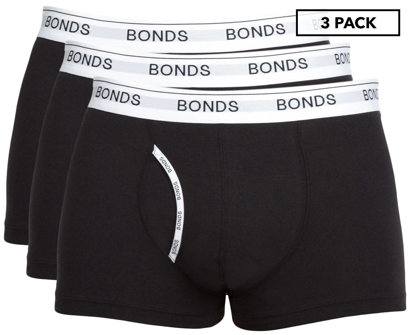 Bonds Women's Cottontails Full Briefs 3 Pack - Black