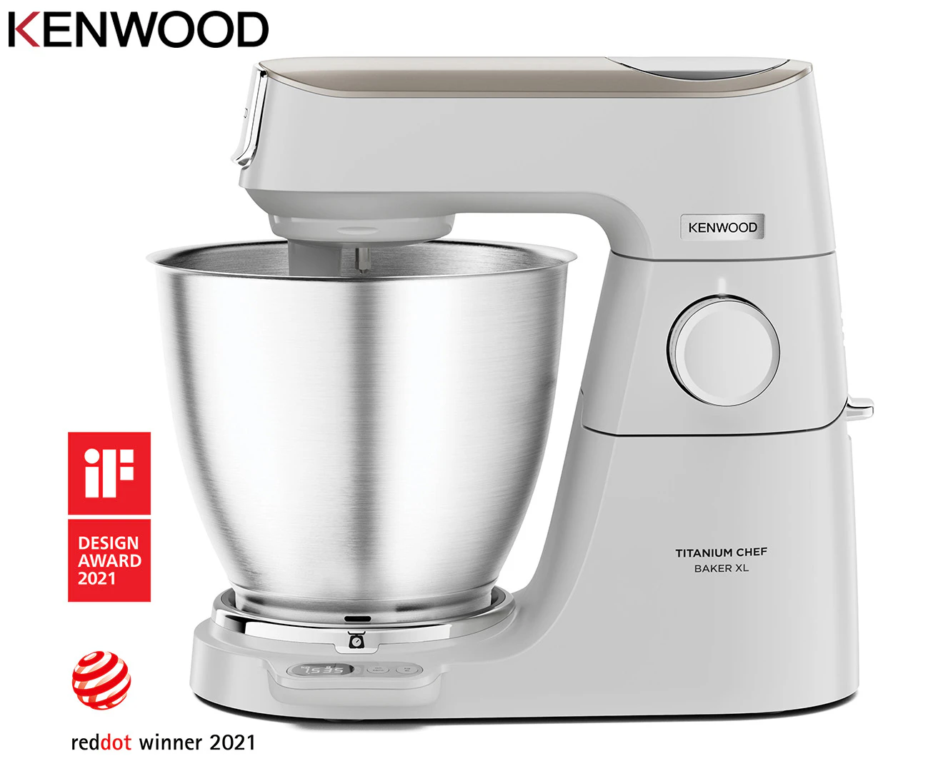 Kenwood 7L Titanium Chef Baker XL Mixer - White KVL65001WH