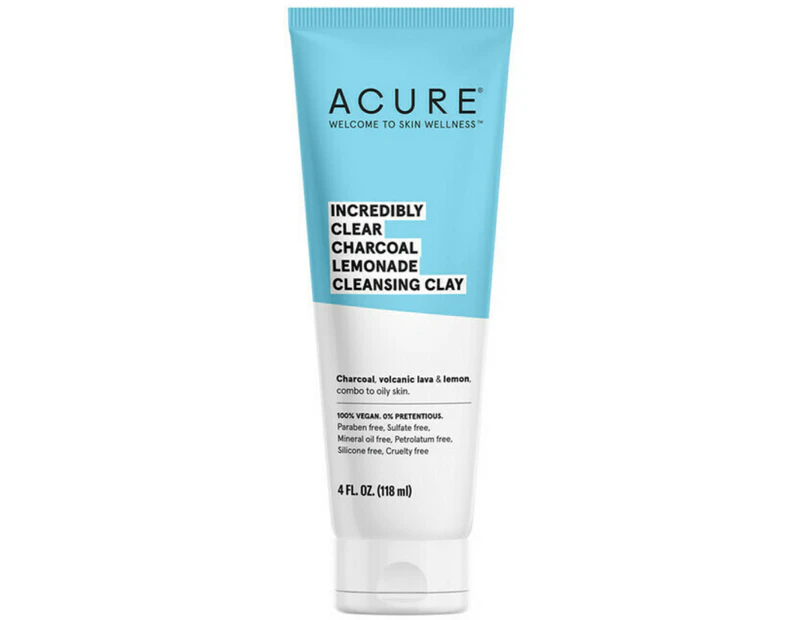 Acure Incredibly Clear Charcoal Lemonade Cleansing Clay (Vegan) 118 ml