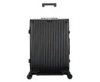 BOPAI Aluminium Luggage Suitcase Light weight Carry on & Large HardCase 2 Pieces Suitcase Set Black