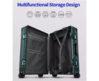 BOPAI Aluminium Luggage Suitcase Light weight Carry on & Large HardCase 2 Pieces Suitcase Set Black