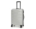 Swiss Luggage Suitcase Lightweight with 8 wheels 360 degree rolling HardCase 2PCS Set White