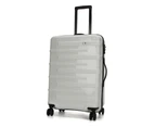 Swiss Luggage Suitcase Lightweight with 8 wheels 360 degree rolling HardCase 2PCS Set White