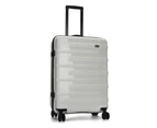 Swiss Luggage Suitcase Lightweight with 8 wheels 360 degree rolling HardCase 2PCS Set White