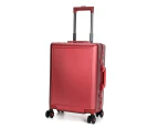 Swiss Aluminium Luggage Suitcase Lightweight with TSA locker 8 wheels 360 degree rolling Carry On HardCase Red