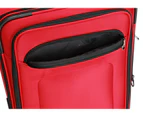 Swiss Luggage Suitcase Lightweight with 8 wheels 360 degree rolling SoftCase 3PCS Set Red
