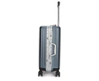 Swiss Aluminium Luggage Suitcase Lightweight with TSA locker 8 wheels 360 degree rolling HardCase 2PCS Set Blue