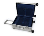 Swiss Full Aluminium Luggage Suitcase Lightweight with TSA locker 8 wheels 360 degree rolling HardCase 2PCS Set Champagne
