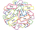 50 Pcs Magnetic Dry Erase Reusable Name Tag Label Plate Rainbow Neon Sticker(3.2" X 1.2" Each)
