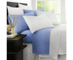 Ocean Hotel Bedding 1800TC Ultra Soft Sheet Sets Flat & Fitted Sheets with Pillowcase