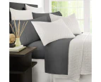 Grey Hotel Bedding 1800TC Ultra Soft Sheet Sets Flat & Fitted Sheets with Pillowcase