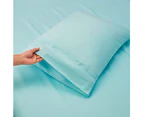Aquamarine Hotel Bedding 1800TC Ultra Soft Sheet Sets Flat & Fitted Sheets with Pillowcase