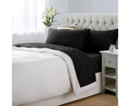 Black Hotel Bedding 1800TC Ultra Soft Sheet Sets Flat & Fitted Sheets with Pillowcase