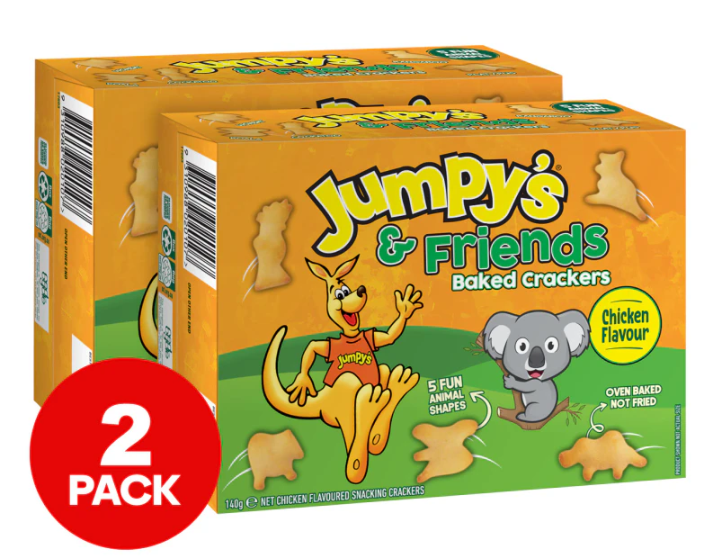 2 x Jumpy's & Friends Baked Crackers Chicken 140g