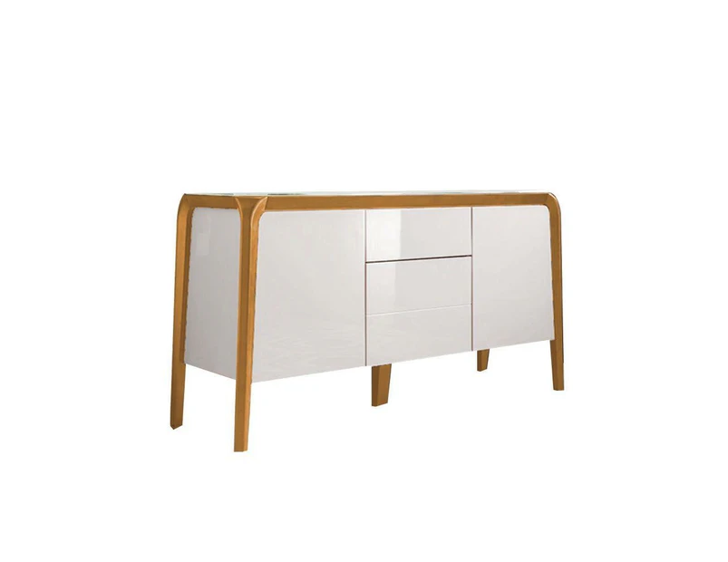 HomeStar Finland Modern Wooden Sideboard Buffet Unit Storage Cabinet - White