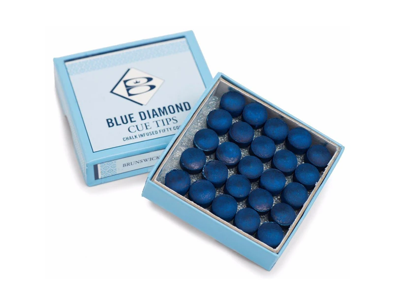 BOX Brunswick Blue Diamond Pool Snooker Billiard Cue Tips (50 x 10mm)