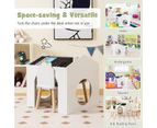 Giantex Kids Table and Chair Set 3 Pieces  Wooden Table Set w/Chalkboards Children Furniture Set Gift for Boys & Girls White