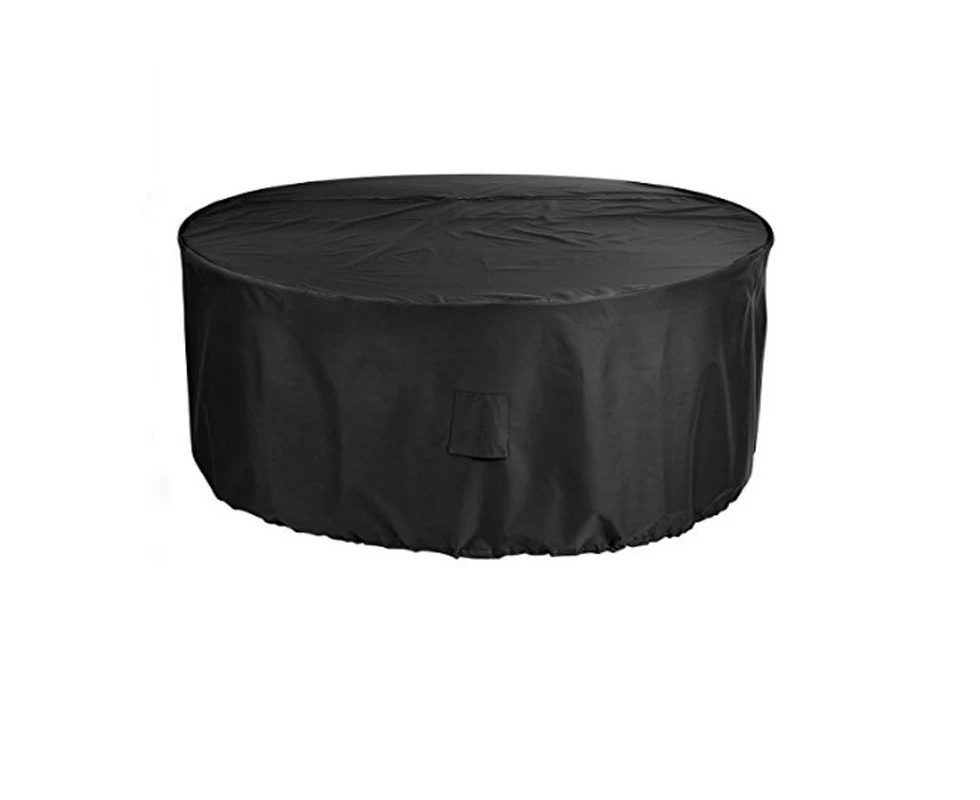 Outdoor Round Table Cover Patio Furniture Cover 210D (Black, 128*71CM, 1pcs)