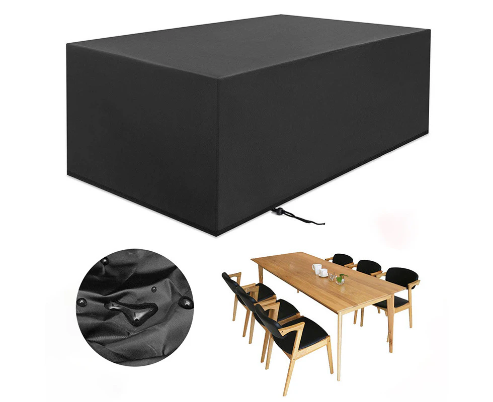 Cube Garden Furniture Cover, 210D Oxford Fabric Patio Garden Table Cover with Air Vent (Black,1pcs,123X123X74CM)