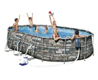 Bestway 56720 - 6.10m x 3.66m x 1.22m Swimming Pool Above Ground Steel Oval