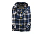 Men's Flannelette Shirt 100% Cotton Check Authentic Flannel Long Sleeve Vintage - Burgundy