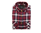 Men's Flannelette Shirt 100% Cotton Check Authentic Flannel Long Sleeve Vintage - Navy Check