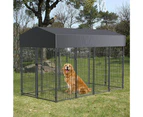 UNHO Large Outdoor Dog Playpen Kennel Pet Dog Exercise Playpen Crate Cage with Roof Cover