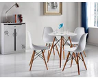 Retro Replica Eiffel Dining Chairs Dsw Cafe Kitchen Beech Wooden - 2x White Chairs