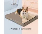 Dog Bed Bite-resistant Detachable Cover Anti-slip Bottom Dog Sleeping Bed for Living Room - Khaki
