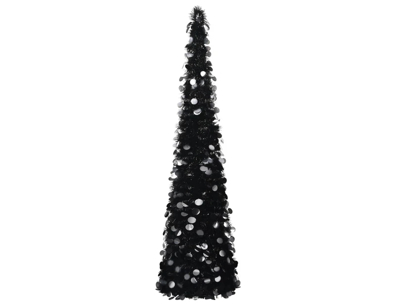 vidaXL Pop-up Artificial Christmas Tree Black 180 cm PET