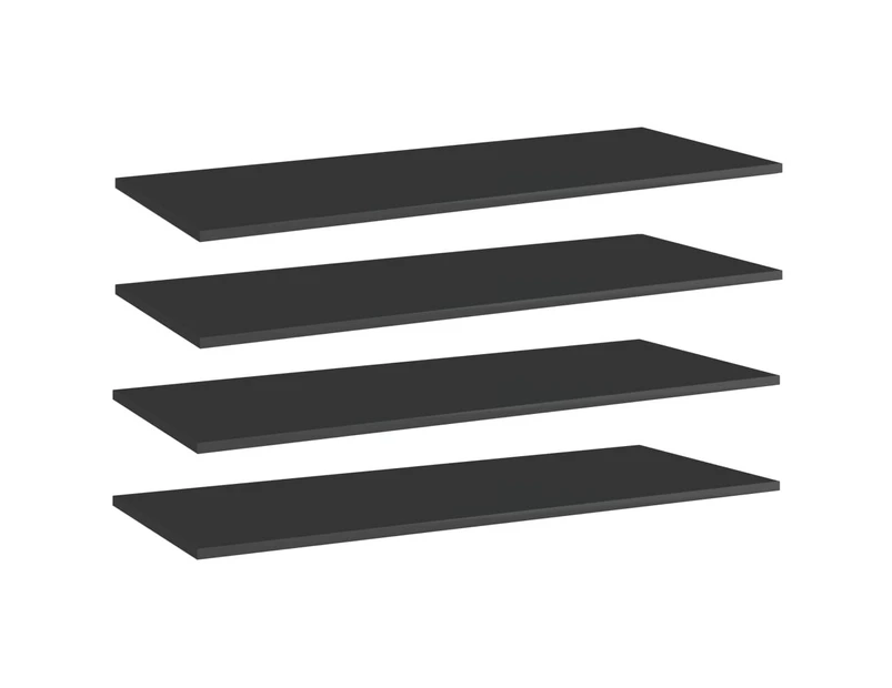 vidaXL Bookshelf Boards 4 pcs High Gloss Black 100x40x1.5 cm Engineered Wood