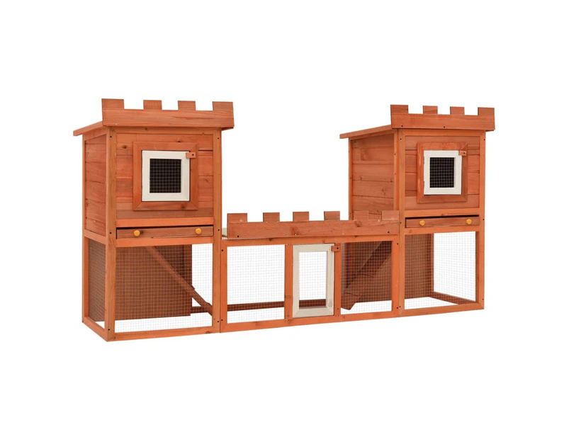 vidaXL Outdoor Large Rabbit Hutch House Pet Cage Double House