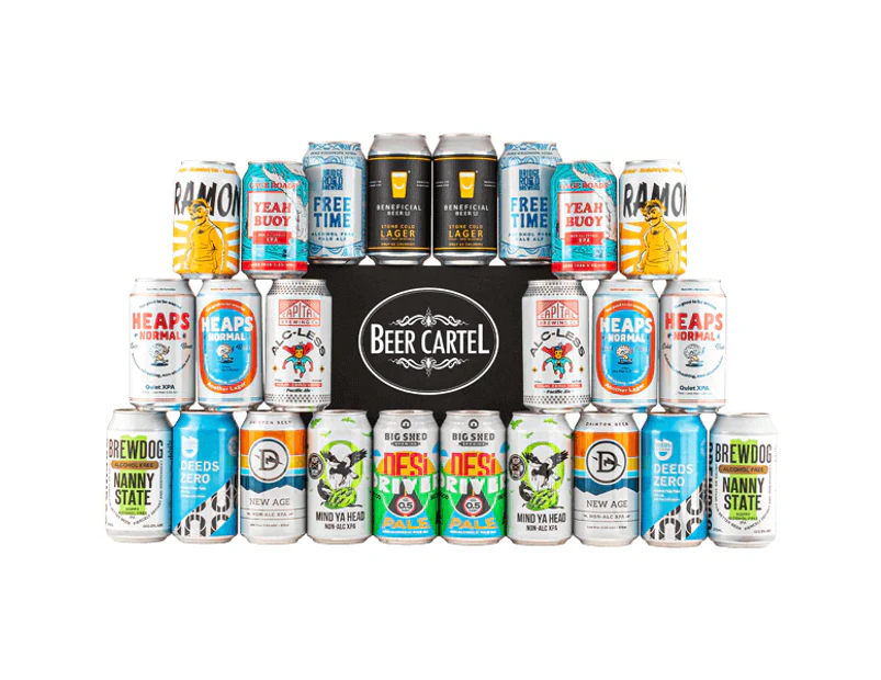 Beer Cartel Alcohol Free Beer Mixed 24 Cans Fruity Refreshing Non Alcoholic Craft Beers