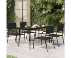 Garden Dining Table Black 140x70x74 cm Steel and Glass