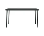 Garden Dining Table Black 140x70x74 cm Steel and Glass