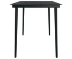 Garden Dining Table Black 140x70x74 cm Steel and Glass