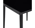 Garden Dining Table Black 140x70x74 cm Steel and Glass