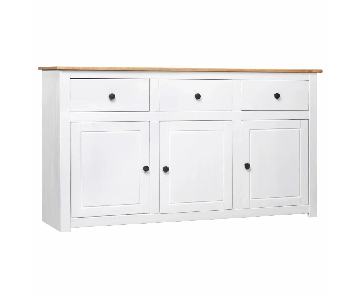 vidaXL Sideboard White 135x40x80 cm Solid Pinewood Panama Range